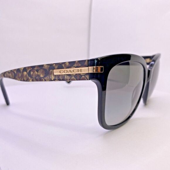 Coach Sunglasses Frame HC 8103 L080 Alfie 55 [] 17 135 MM Black Beige Ocelot - Picture 5 of 9
